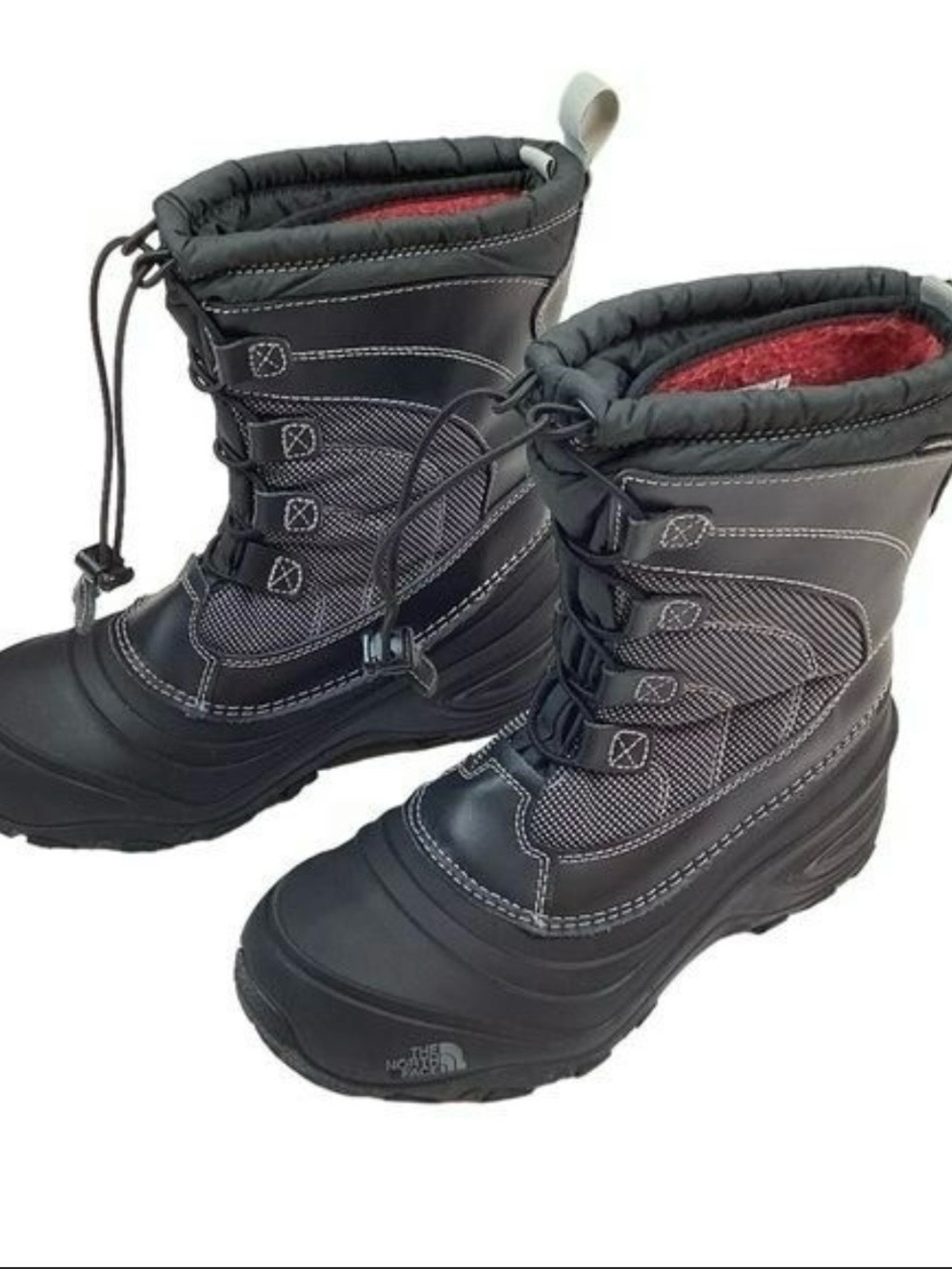 Black Youth Insulated North Face Alpenglow V waterproof boots, in size 5